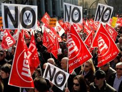 Manif em espanha contra reforma laboral